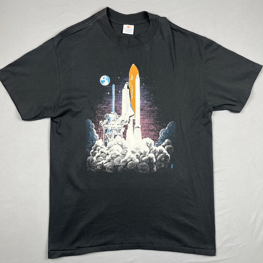 Vintage Sunshine Apparel Kennedy Center Launch NASA Single Stitch Size XL Black